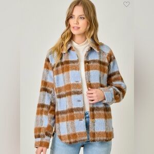 Mystree Brown and Cream Plaid Jacket
